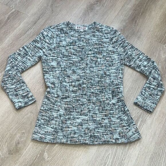 Anthropologie Dolan Leopard Longline Brown Motif Tweed Jacket, Women’s XS - Picture 11 of 12